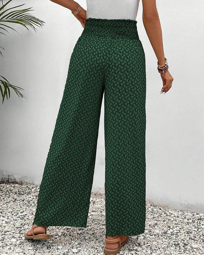 Winterfeld | Lisette Hose mit weitem Bein und geometrischem Druck