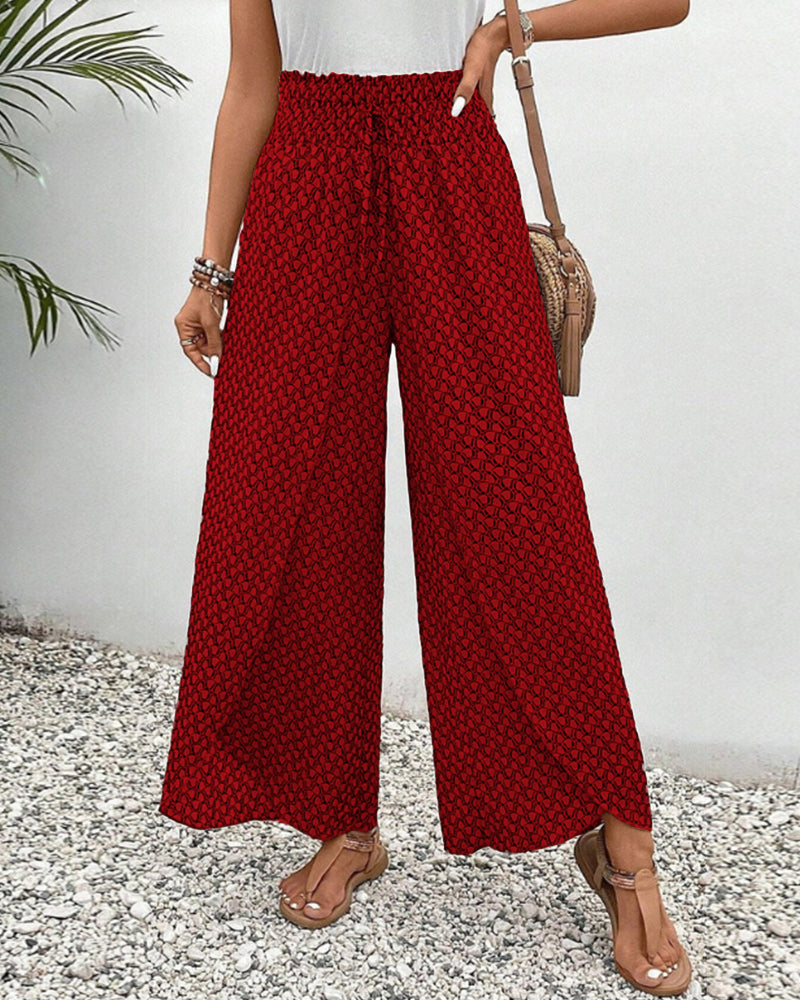 Winterfeld | Lisette Hose mit weitem Bein und geometrischem Druck