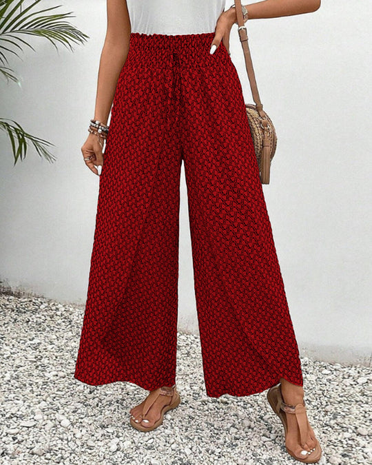 Winterfeld | Lisette Hose mit weitem Bein und geometrischem Druck