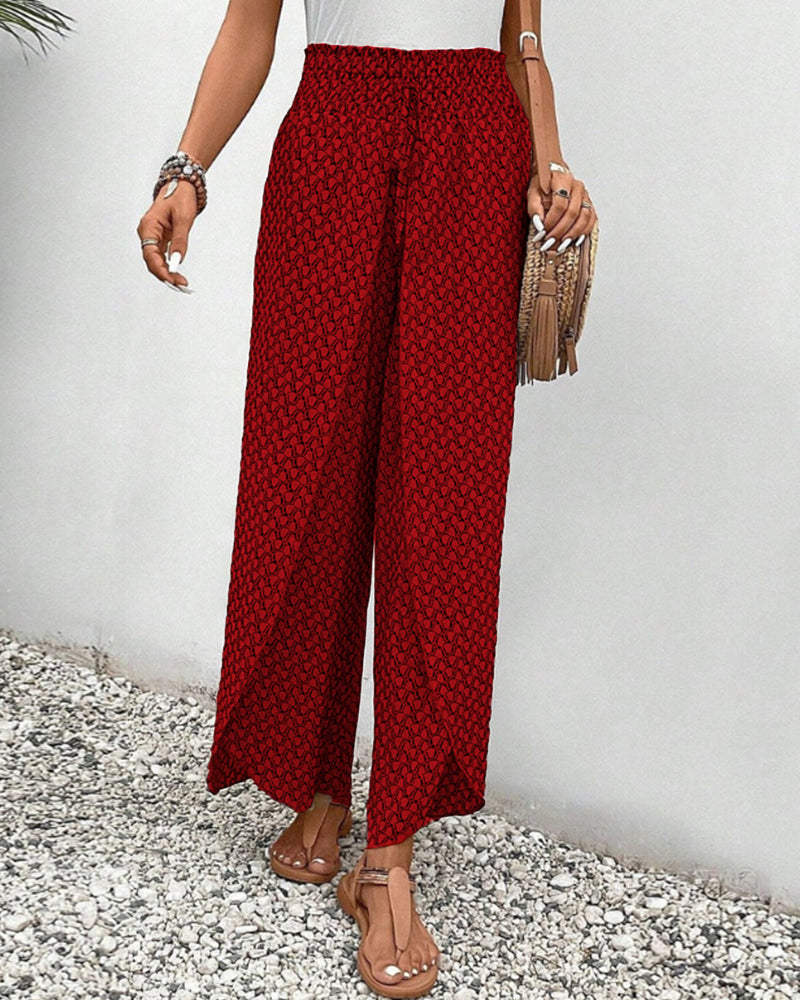 Winterfeld | Lisette Hose mit weitem Bein und geometrischem Druck