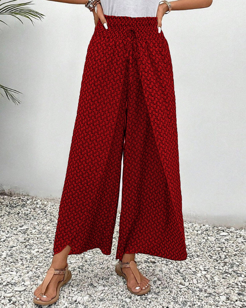Winterfeld | Lisette Hose mit weitem Bein und geometrischem Druck