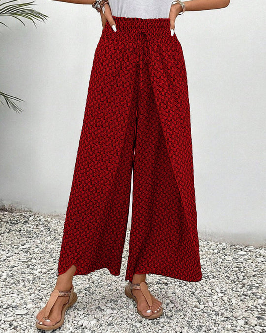 Winterfeld | Lisette Hose mit weitem Bein und geometrischem Druck