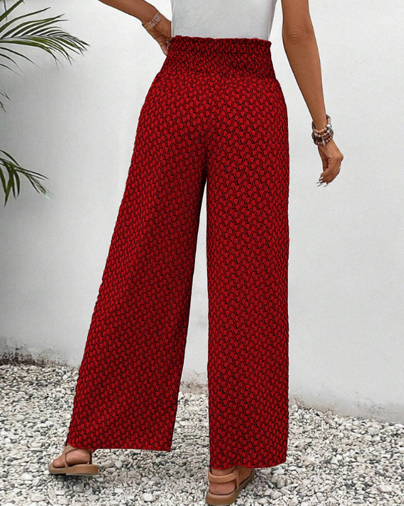 Winterfeld | Lisette Hose mit weitem Bein und geometrischem Druck