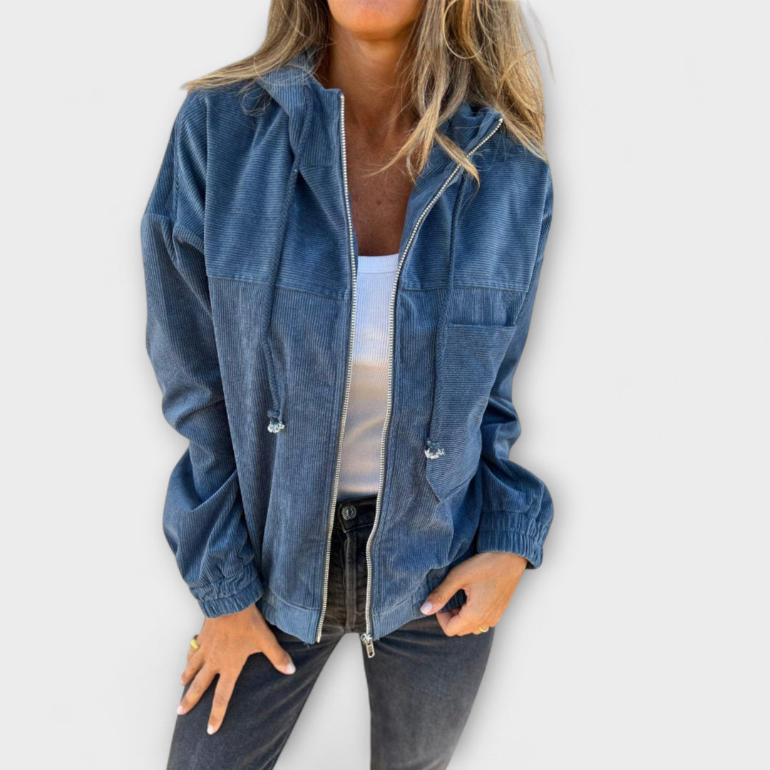 Winterfeld™ | Ella – Kapuzenjacke aus Cord mit Reißverschluss