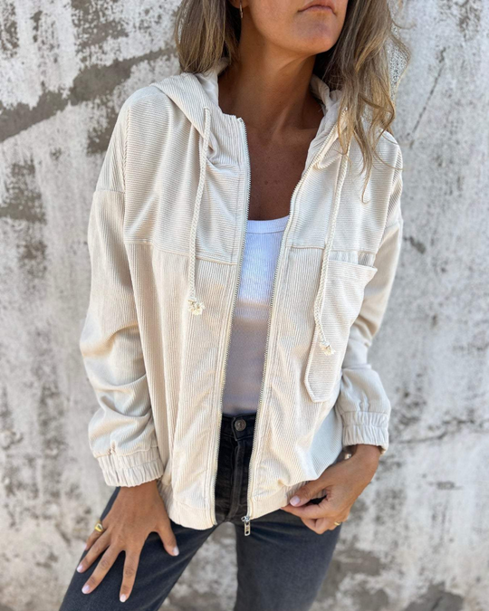 Winterfeld | Cordjacke mit Reißverschluss und Kapuze