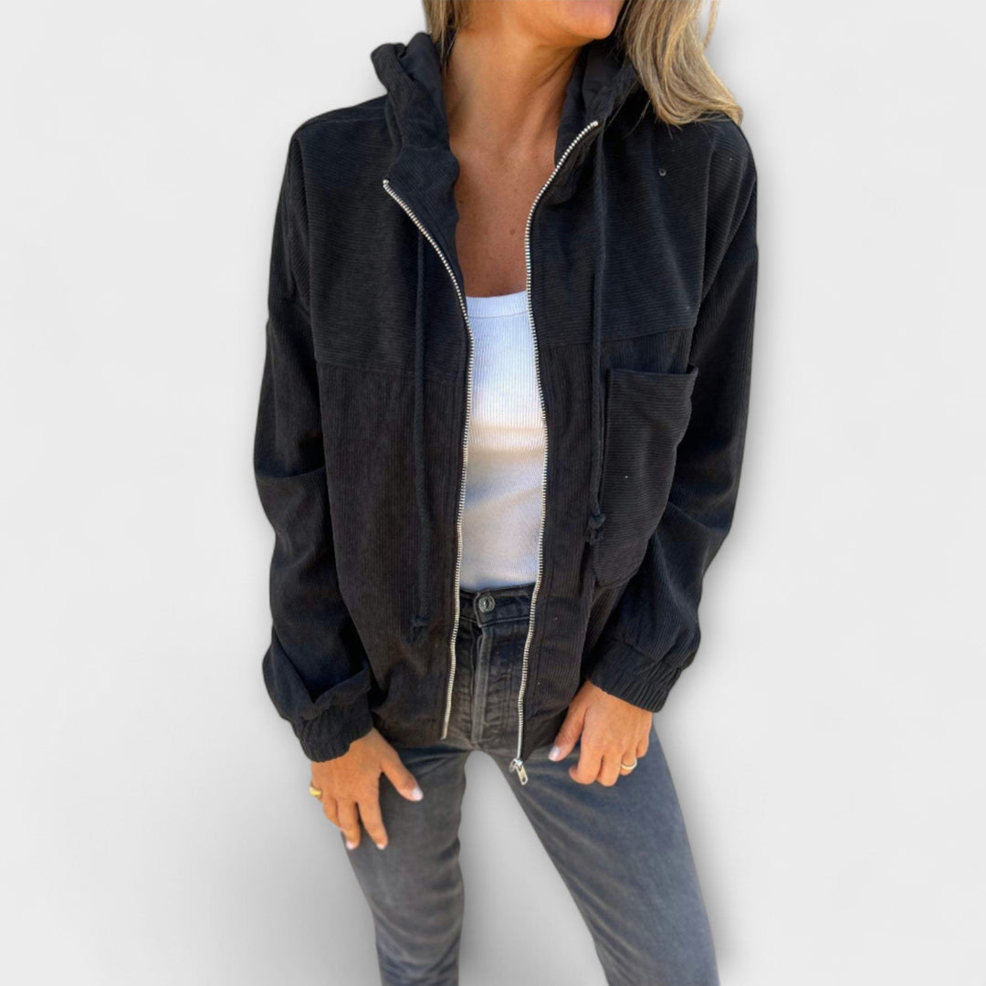 Winterfeld™ | Ella – Kapuzenjacke aus Cord mit Reißverschluss