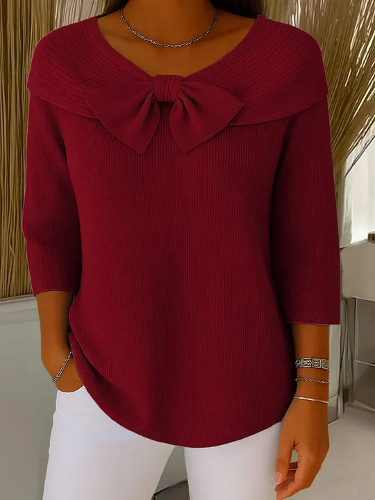 Sommerfeld | Strickpullover mit Schleifendrapierung