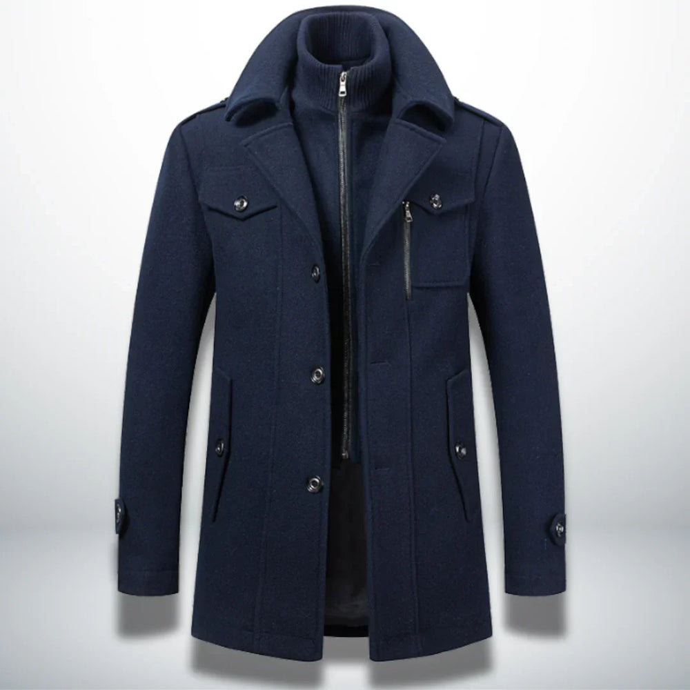 Winterfeld | Luxuriöser Doppelkragen-Trenchcoat für Herren