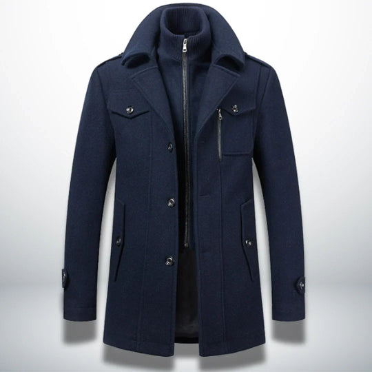 Winterfeld | Luxuriöser Doppelkragen-Trenchcoat für Herren