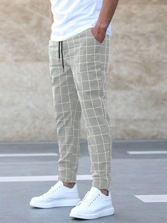 Winterfeld™ | Herren Jogginghose kariert – Gerade geschnitten, Casual Streetwear, Frühling Freizeit