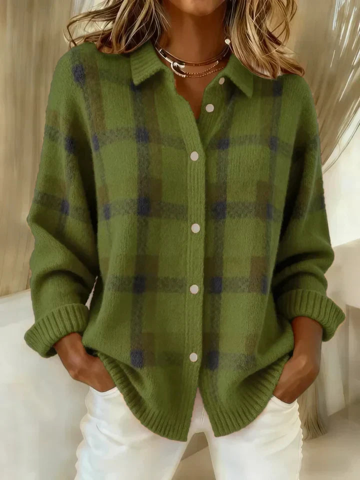 Sommerfeld | Karierter Strick-Cardigan mit Knopfleiste