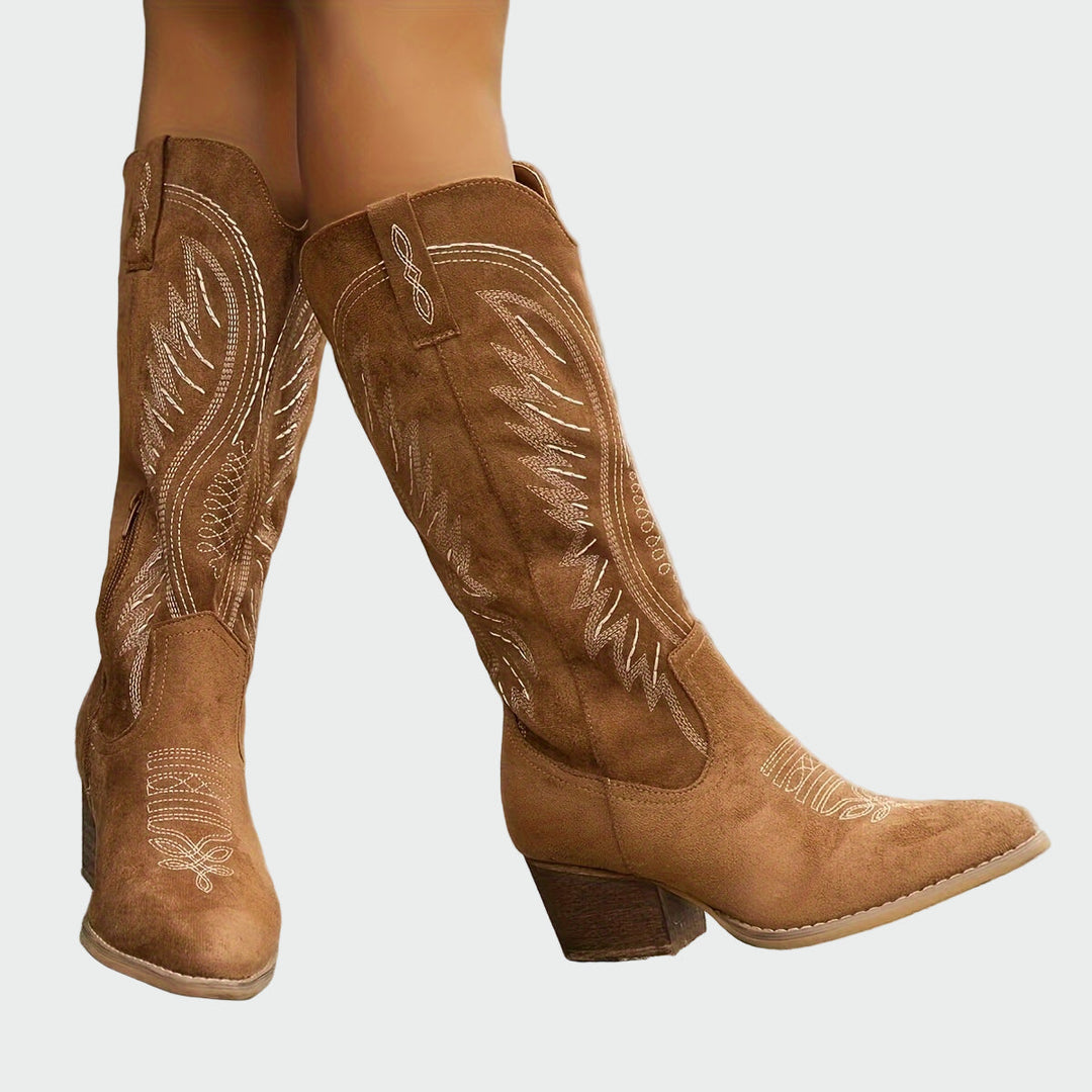 Winterfeld™ | Modische bestickte Western-Stiefel