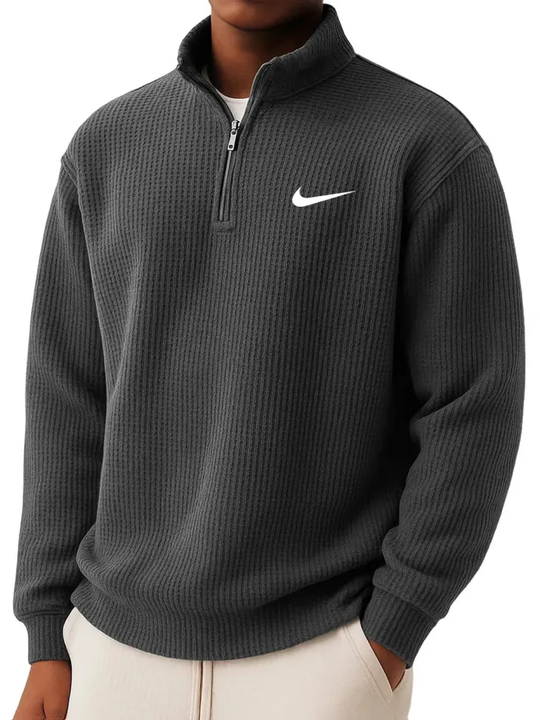 Sommerfeld | Sweatshirt mit Kragen und halbem Reißverschluss