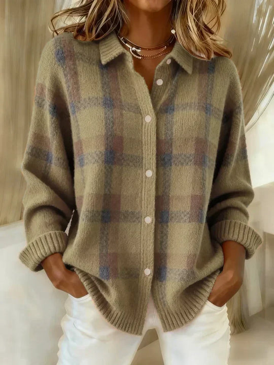 Sommerfeld | Karierter Strick-Cardigan mit Knopfleiste