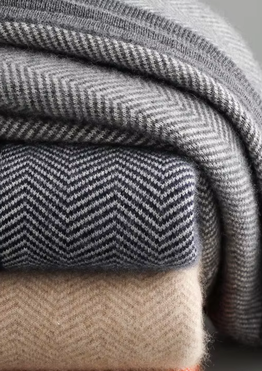 Winterfeld | Set aus feinster Merinowolle mit Muster
