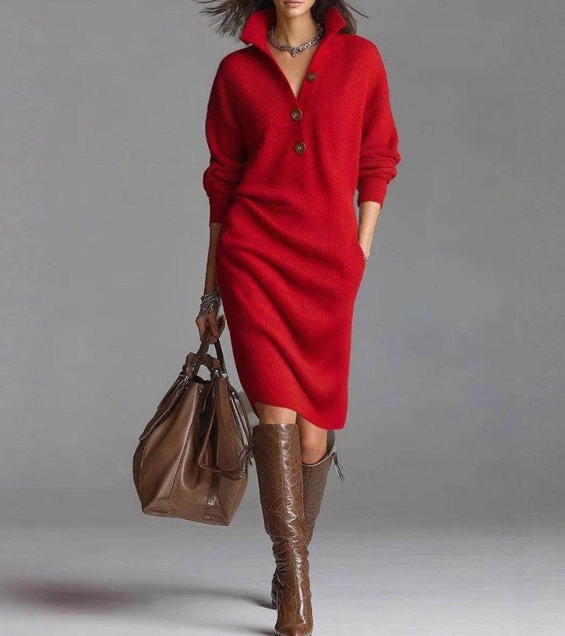 Sommerfeld | Elegantes Strick-Midikleid