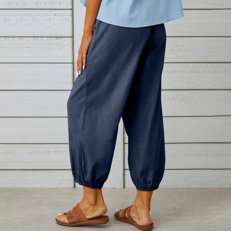 Winterfeld | Weite Damenhose aus Baumwolle und Leinen