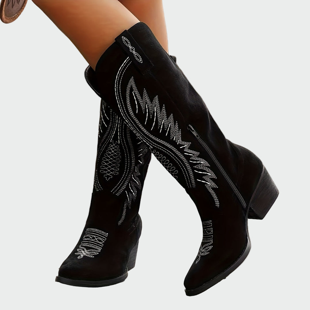 Winterfeld™ | Modische bestickte Western-Stiefel