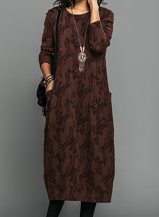 Winterfeld | Lässiges Midi-Kleid mit Rundhalsausschnitt