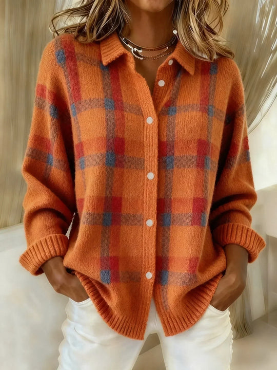 Sommerfeld | Karierter Strick-Cardigan mit Knopfleiste