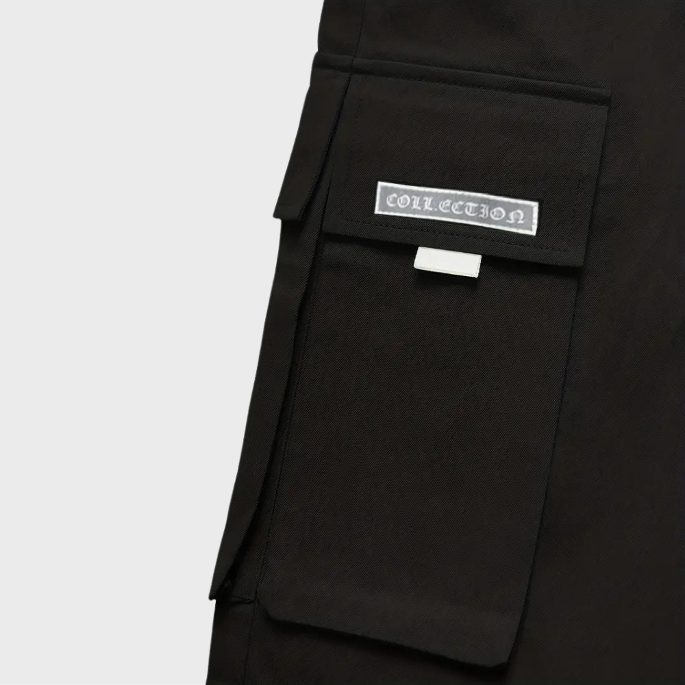 Winterfeld™ | Herren Cargo Jogginghose – Lila Streetwear-Hose mit Reißverschlusstaschen & Bündchen