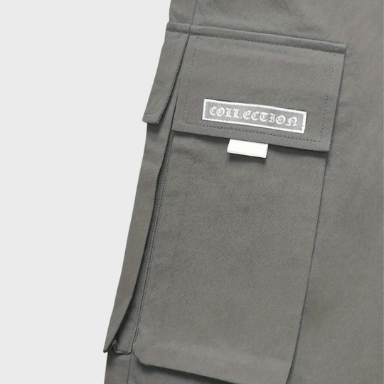 Winterfeld™ | Herren Cargo Jogginghose – Lila Streetwear-Hose mit Reißverschlusstaschen & Bündchen