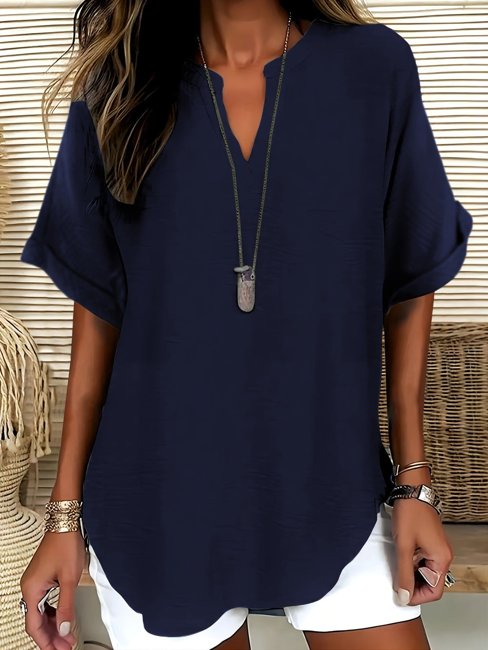 Winterfeld | Locker sitzende Bluse mit V-Ausschnitt (2 Kaufen, 1 GRATIS dazu)