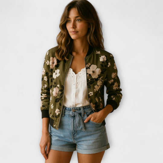 Winterfeld™ | Kaelin – Stylische Bomberjacke mit Blumenmuster