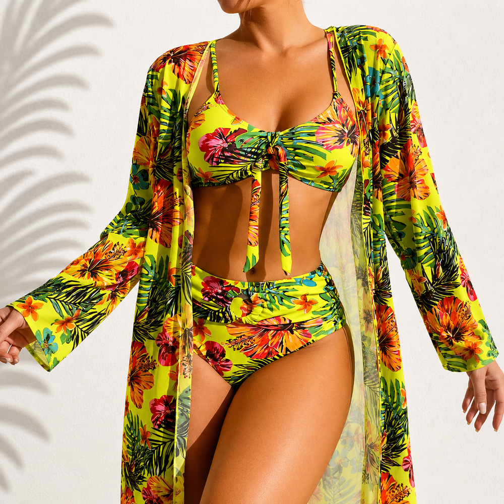 Winterfeld | 3-teiliges Bikini-Set mit Kimono