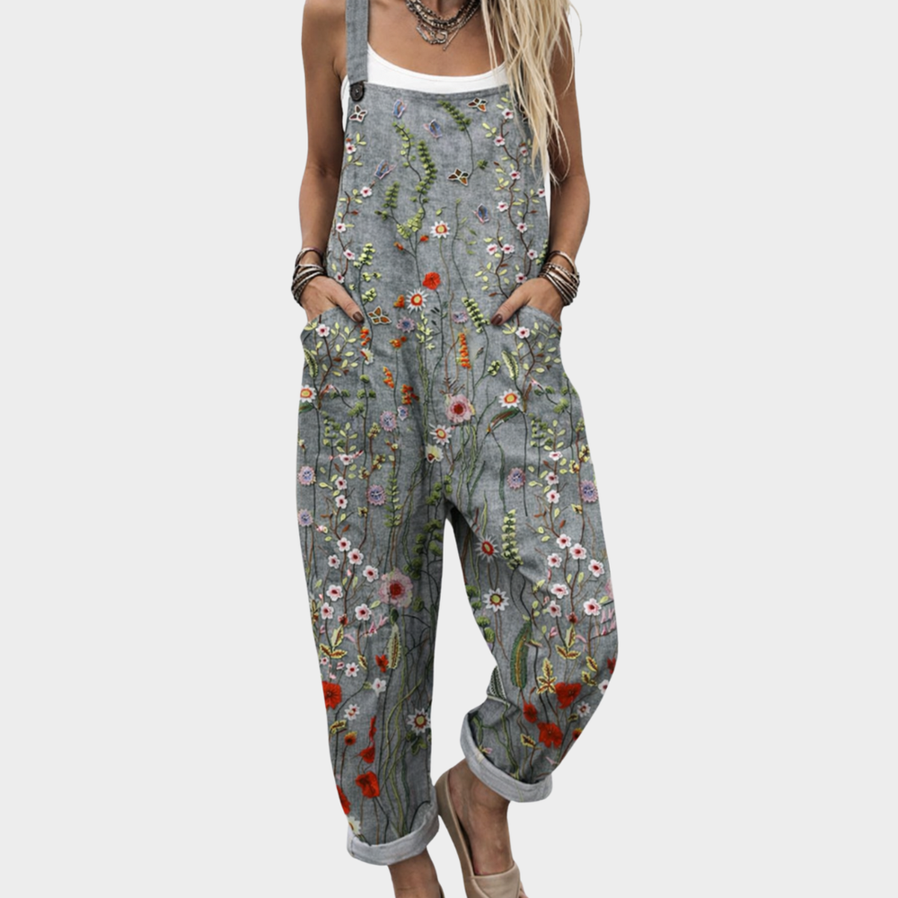 Winterfeld | Leinen-Jumpsuit mit Blumenmuster