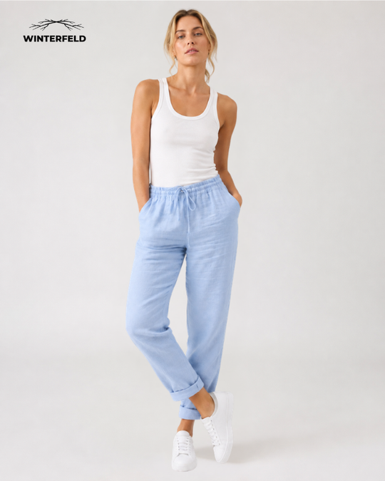 Sommerfeld | Luftige Leinenhose mit geradem Schnitt und Kordelzug (1 Kaufen, 1 GRATIS dazu)