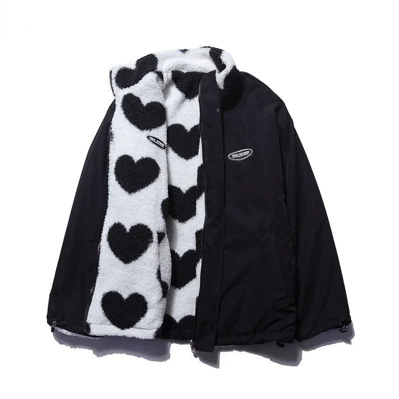 Winterfeld™ | Wendbare Jacke mit Herzchen