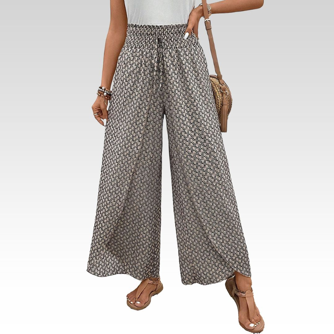 Winterfeld | Lisette Hose mit weitem Bein und geometrischem Druck