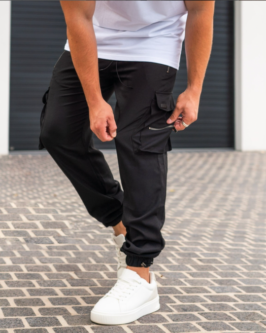 Winterfeld | Schwarze Cargo-Hose (1 kaufen, 1 GRATIS dazu)