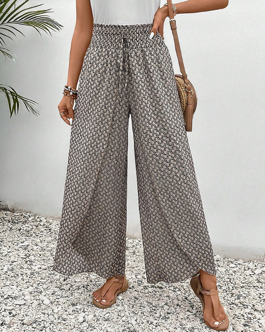 Winterfeld | Lisette Hose mit weitem Bein und geometrischem Druck