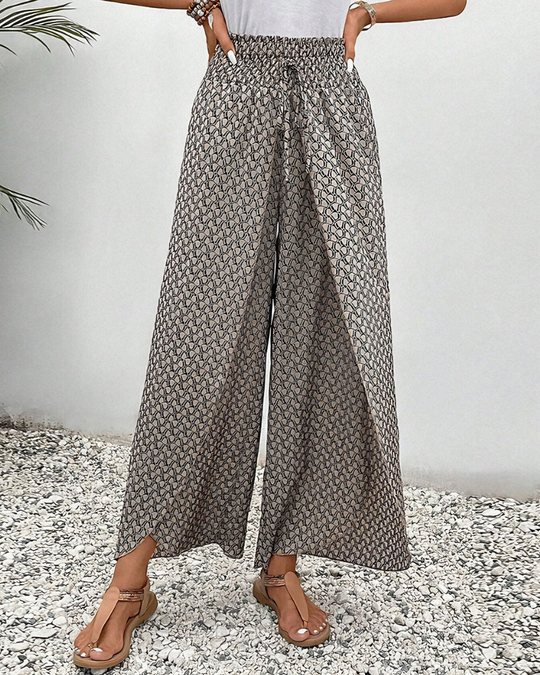 Winterfeld | Lisette Hose mit weitem Bein und geometrischem Druck