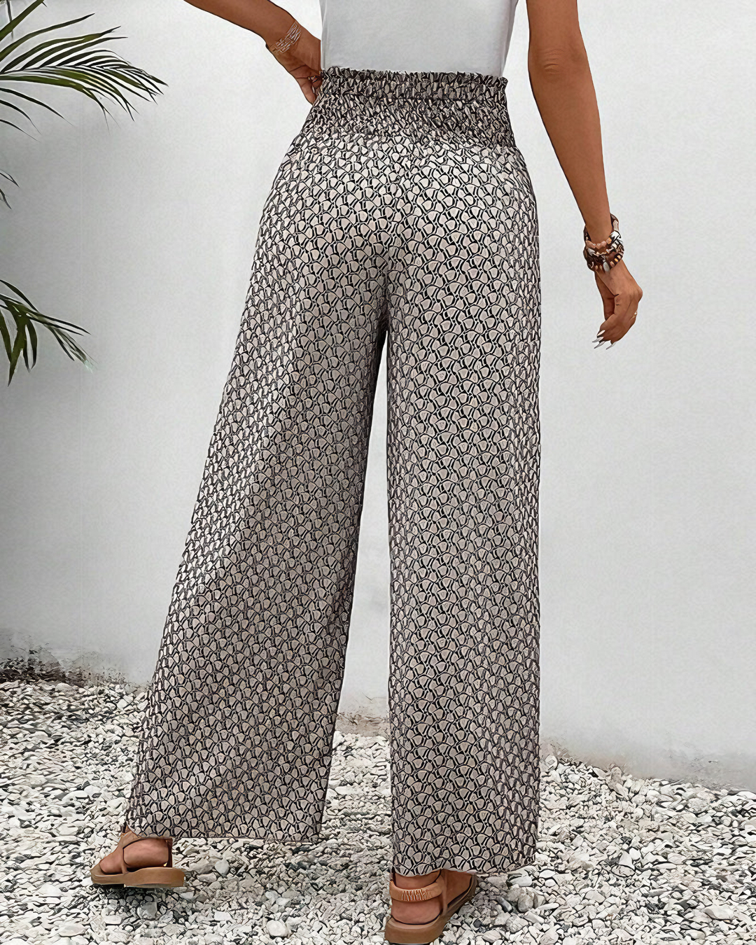 Winterfeld | Lisette Hose mit weitem Bein und geometrischem Druck