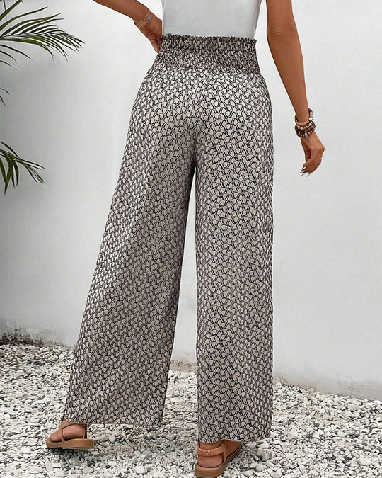 Winterfeld | Lisette Hose mit weitem Bein und geometrischem Druck