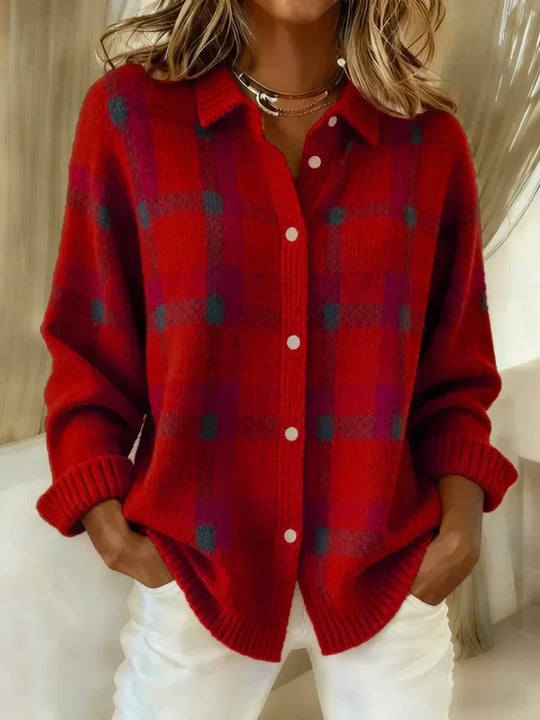 Sommerfeld | Karierter Strick-Cardigan mit Knopfleiste