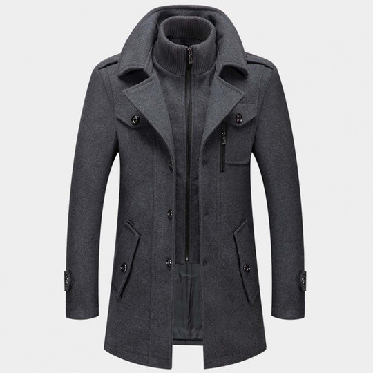 Winterfeld | Luxuriöser Doppelkragen-Trenchcoat für Herren