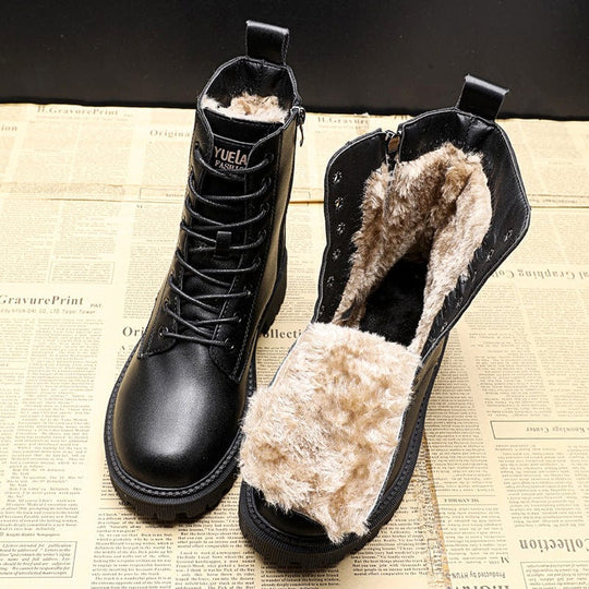 Winterfeld™ | Elegante Winterstiefel aus schwarzem Leder