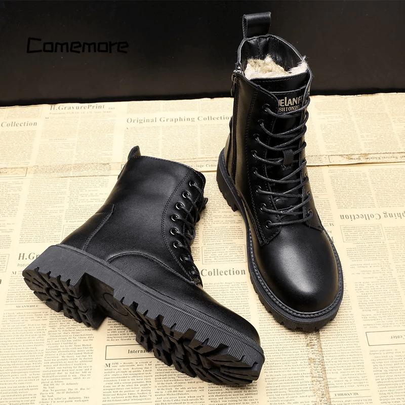 Winterfeld™ | Elegante Winterstiefel aus schwarzem Leder