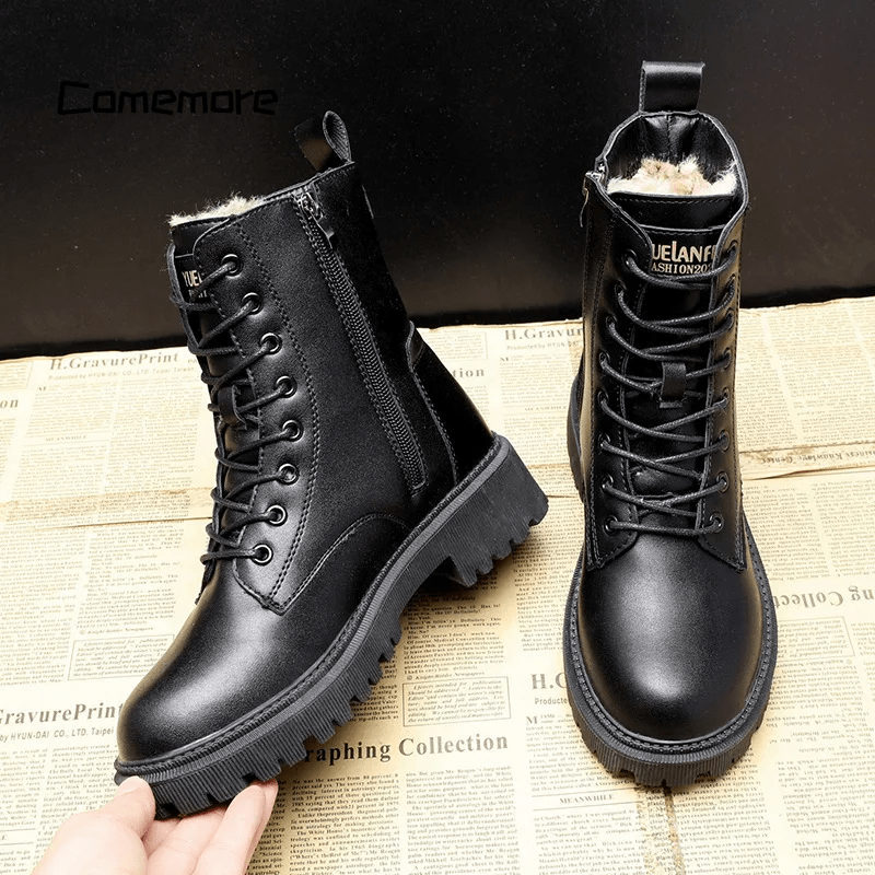 Winterfeld™ | Elegante Winterstiefel aus schwarzem Leder