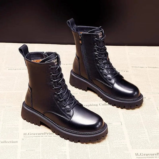 Winterfeld™ | Elegante Winterstiefel aus schwarzem Leder