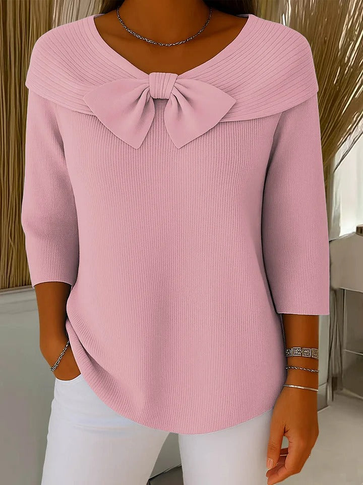Sommerfeld | Strickpullover mit Schleifendrapierung