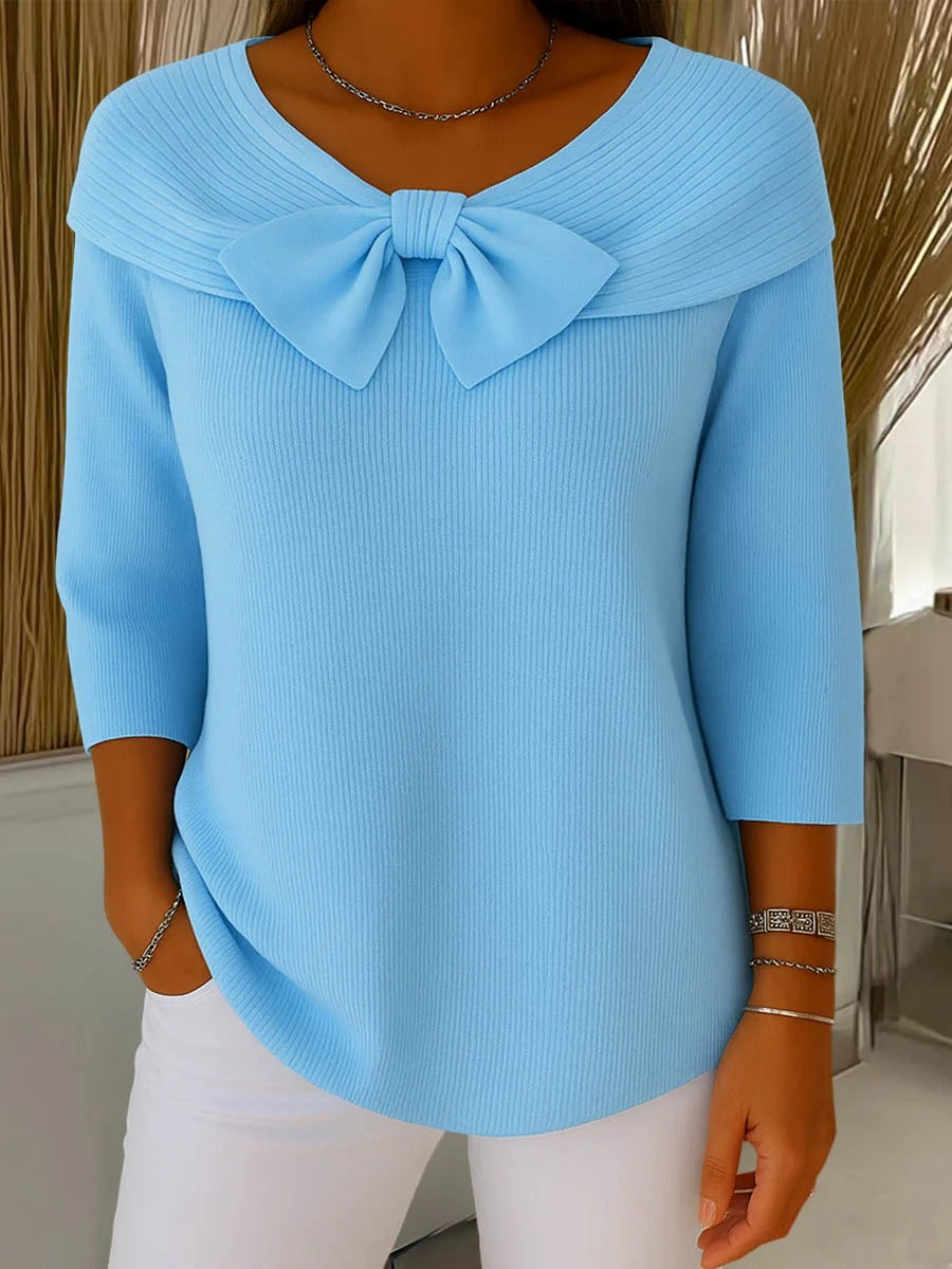 Sommerfeld | Strickpullover mit Schleifendrapierung