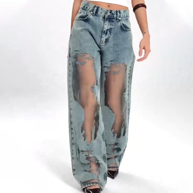 Winterfeld | JEANS MIT VINTAGE MESH PATCHWORK PRINT