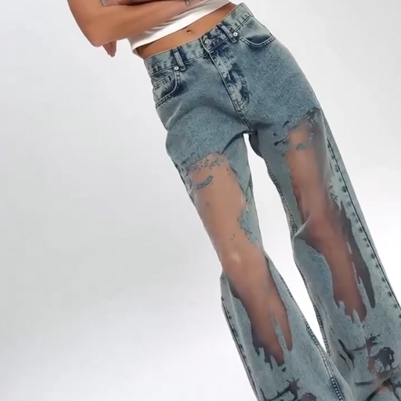 Winterfeld | JEANS MIT VINTAGE MESH PATCHWORK PRINT