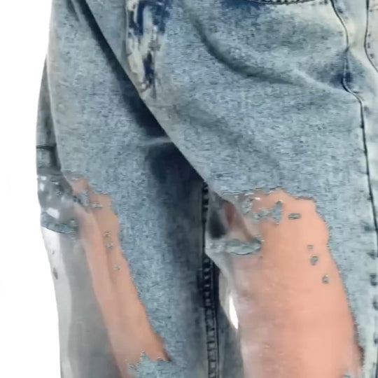 Winterfeld | JEANS MIT VINTAGE MESH PATCHWORK PRINT