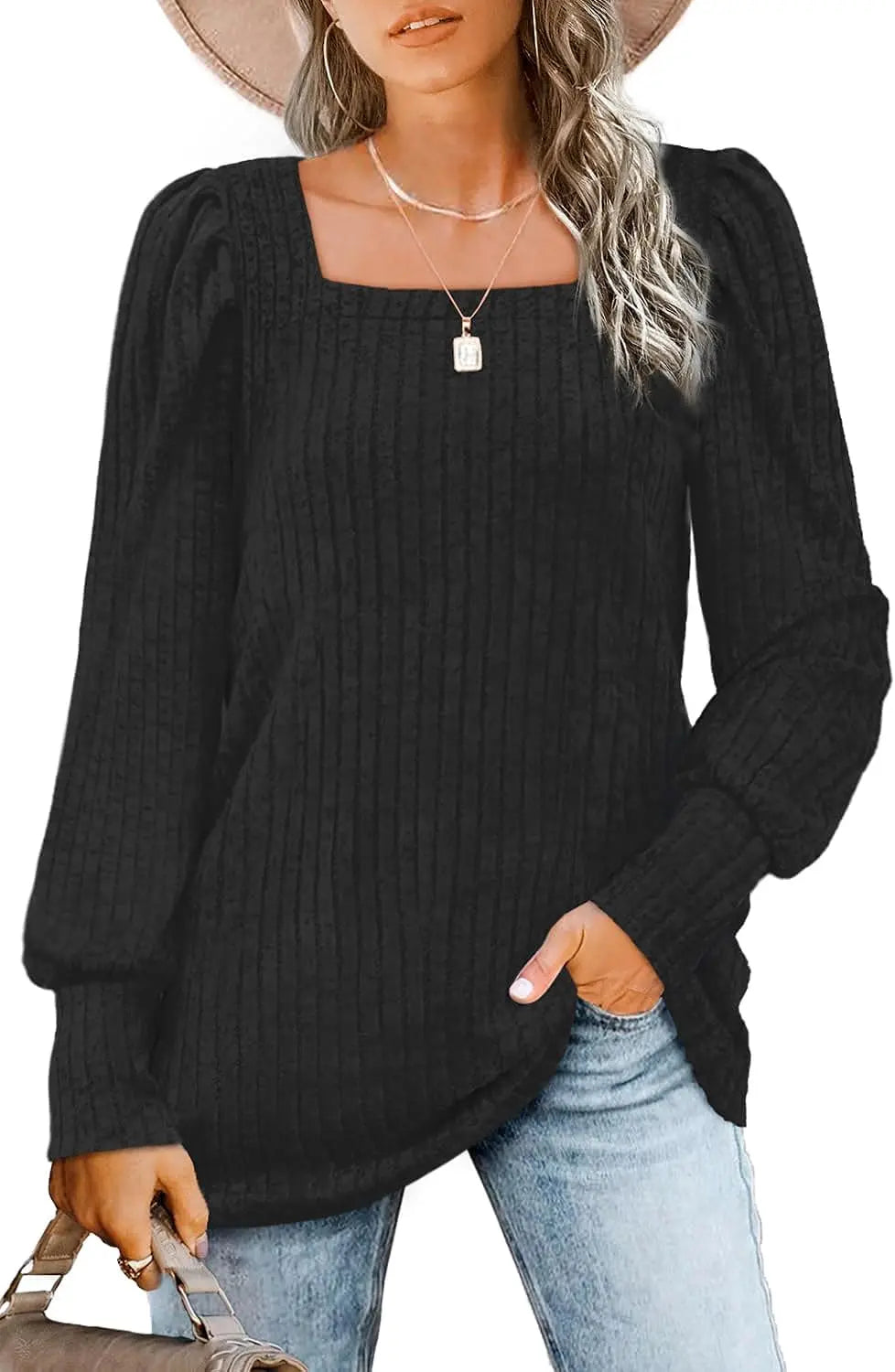 Sommerfeld | Lässiger Pullover mit Quadrat-Ausschnitt